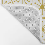 Atomic Dots Retro Geo Pattern in Mid Mod Mustard and White Bath Mat Gallery Image 2