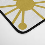 Atomic Dots Retro Geo Pattern in Mid Mod Mustard and White Desk Mat Gallery Image 4