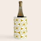 Atomic Dots Retro Geo Pattern in Mid Mod Mustard and White Wine Chiller Gallery Image 1