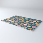 Mexican Sweet Bakery Frenzy // turquoise background // pastel colors pan dulce Rug Gallery Image 3