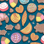 Mexican Sweet Bakery Frenzy // turquoise background // pastel colors pan dulce Coffee Mug Gallery Image 2