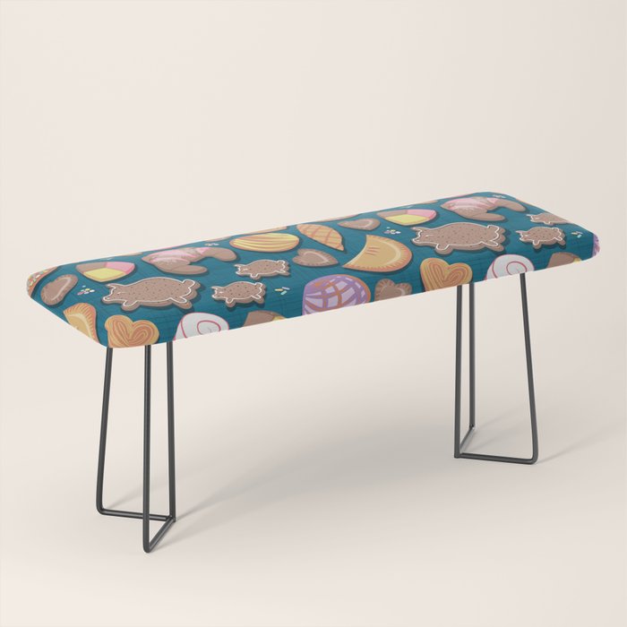 Mexican Sweet Bakery Frenzy // turquoise background // pastel colors pan dulce Bench Gallery Image 1