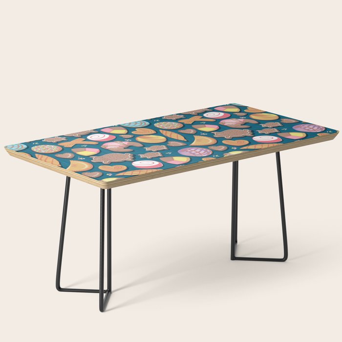 Mexican Sweet Bakery Frenzy // turquoise background // pastel colors pan dulce Coffee Table Gallery Image 1