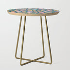Mexican Sweet Bakery Frenzy // turquoise background // pastel colors pan dulce Side Table Gallery Image 1