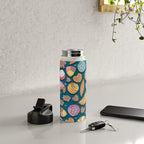 Mexican Sweet Bakery Frenzy // turquoise background // pastel colors pan dulce Water Bottle Gallery Image 4