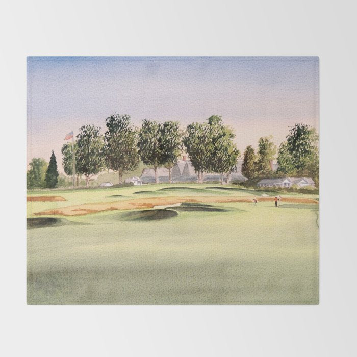 Oakmont Golf Course Throw Blanket Gallery Image 2