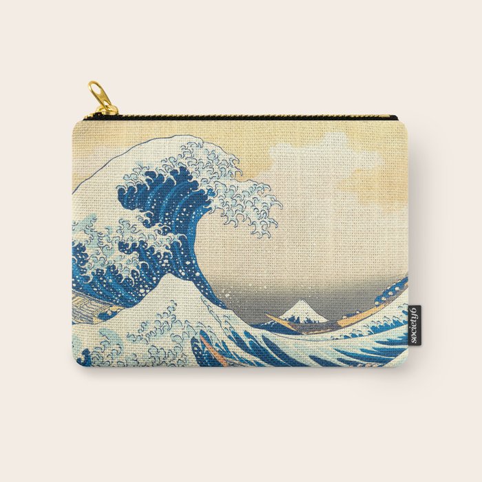 Japanese Woodblock Print The Great Wave of Kanagawa by Katsushika Hokusai Carry All Pouch Gallery Image 1