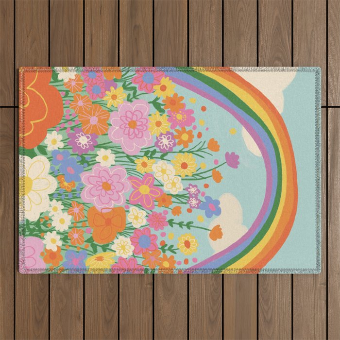 Happy rainbow Outdoor Rug Gallery Image 1