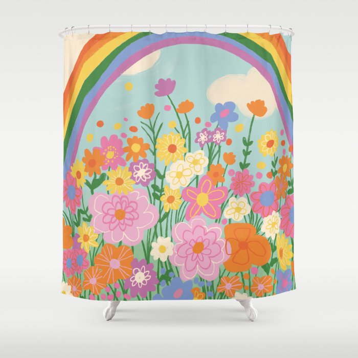 Happy rainbow Shower Curtain Gallery Image 1