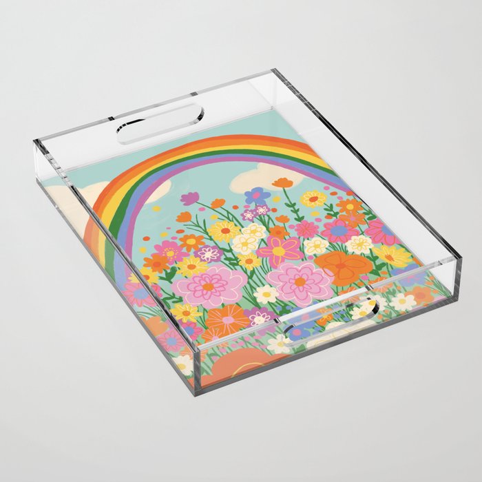 Happy rainbow Acrylic Tray Gallery Image 1