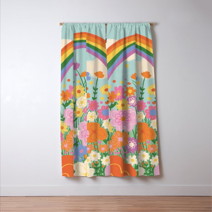 Happy rainbow Window Curtain Gallery Image 3