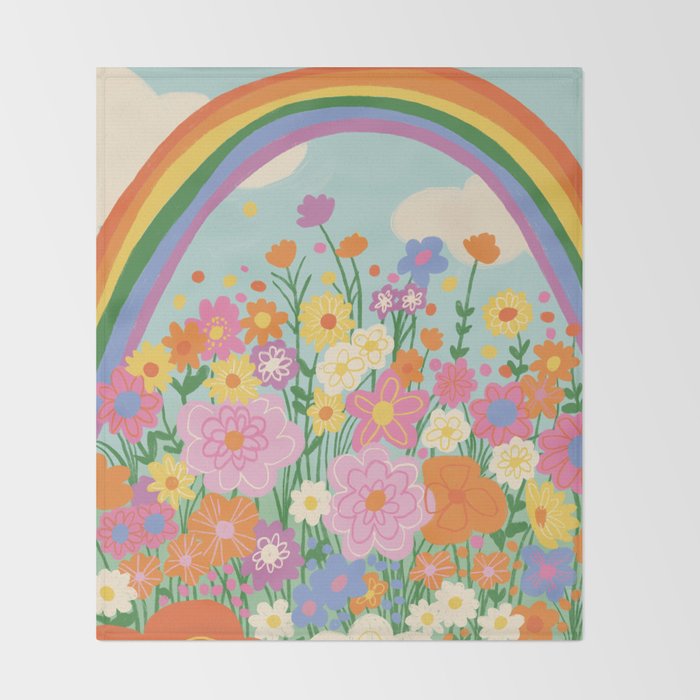 Happy rainbow Throw Blanket Gallery Image 2