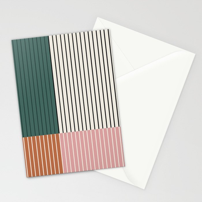 Color Block Line Abstract V Colorful Retro Stationery Card Gallery Image 2