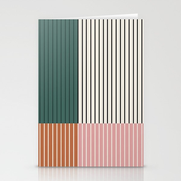 Color Block Line Abstract V Colorful Retro Stationery Card Gallery Image 2