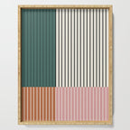 Color Block Line Abstract V Colorful Retro Serving Tray Gallery Image 1