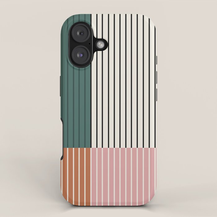 Color Block Line Abstract V Colorful Retro iPhone Case