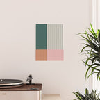 Color Block Line Abstract V Colorful Retro Poster Gallery Image 2