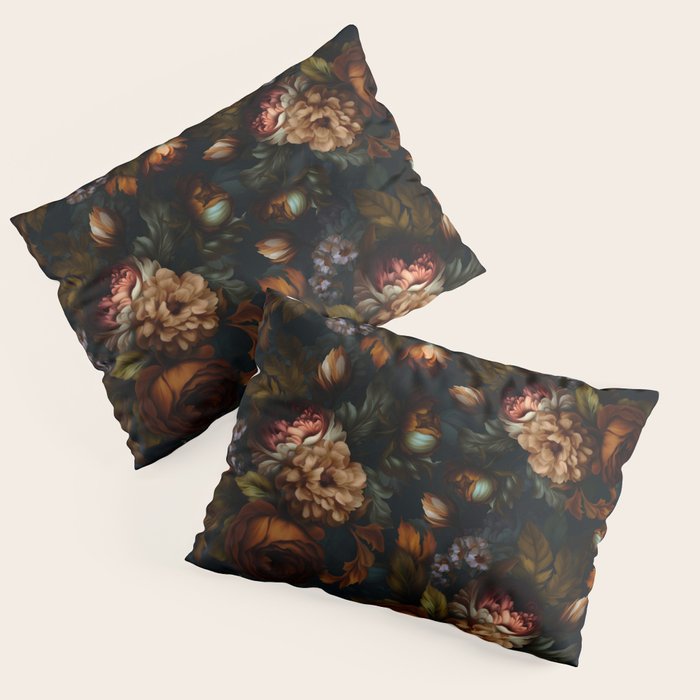 Dark Moody Baroque Midnight Garden Pillow Sham Gallery Image 3