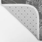 Supercar Sports Car Patent - Car Fan Classic Car Art - Black Chalkboard Bath Mat Gallery Image 2
