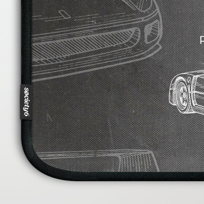 Supercar Sports Car Patent - Car Fan Classic Car Art - Black Chalkboard Laptop Sleeve Gallery Image 3