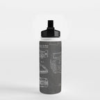 Supercar Sports Car Patent - Car Fan Classic Car Art - Black Chalkboard Water Bottle Gallery Image 2