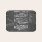 Supercar Sports Car Patent - Car Fan Classic Car Art - Black Chalkboard Bath Mat Gallery Image 1