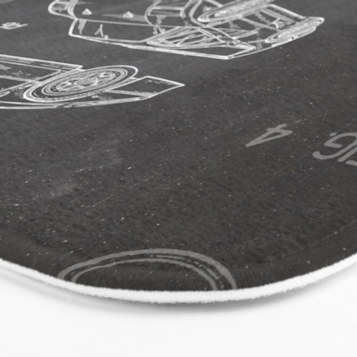 Supercar Sports Car Patent - Car Fan Classic Car Art - Black Chalkboard Bath Mat Gallery Image 3
