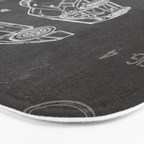 Supercar Sports Car Patent - Car Fan Classic Car Art - Black Chalkboard Bath Mat Gallery Image 3