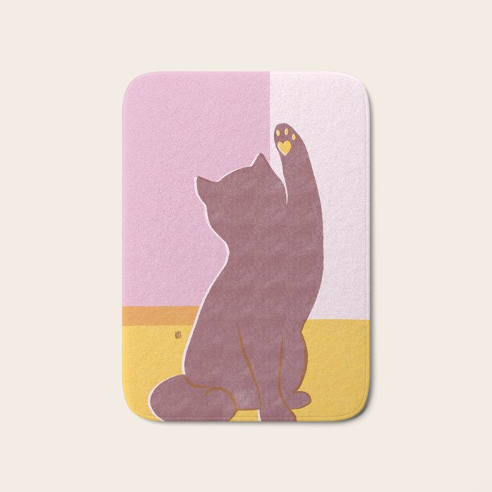 Risograph Cat - Sunset Bath Mat Gallery Image 1