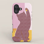Risograph Cat - Sunset iPhone Case Gallery Image 1