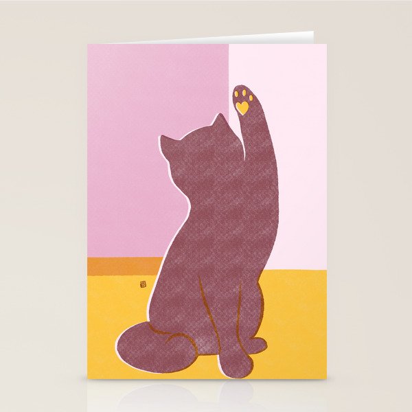 Risograph Cat - Sunset Stationery Card Gallery Image 2