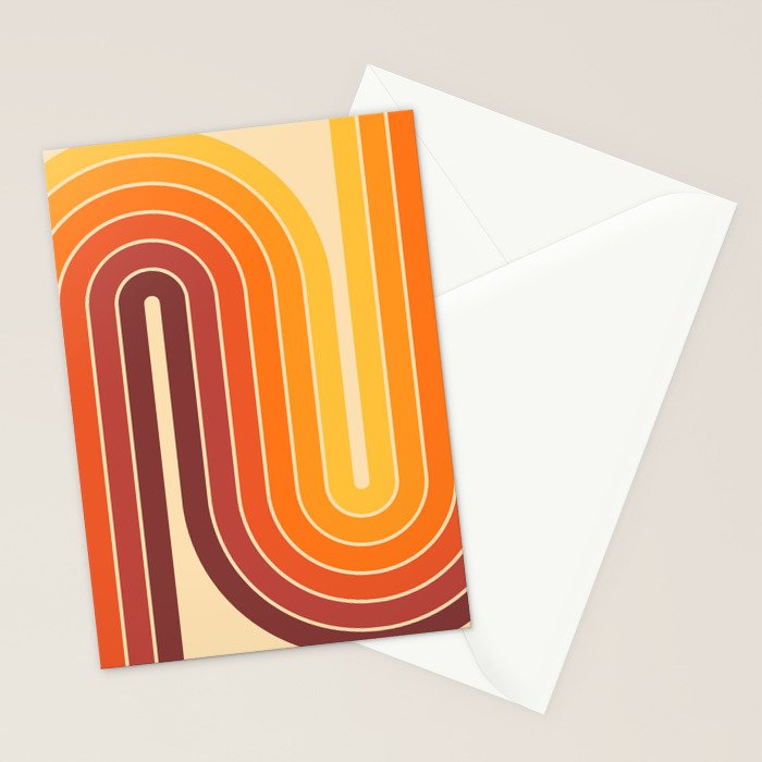 70s Retro Vintage Style Geometric Design 371 Autumn Stationery Card Gallery Image 2