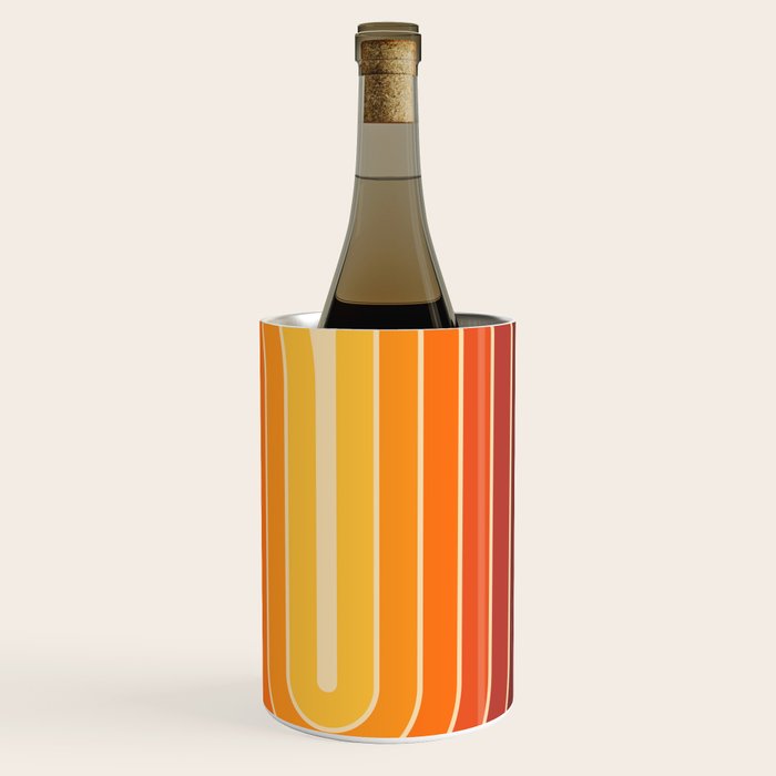 70s Retro Vintage Style Geometric Design 371 Autumn Wine Chiller Gallery Image 3