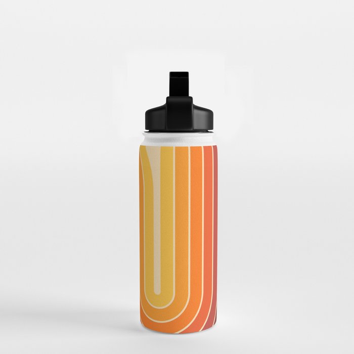 70s Retro Vintage Style Geometric Design 371 Autumn Water Bottle Gallery Image 2