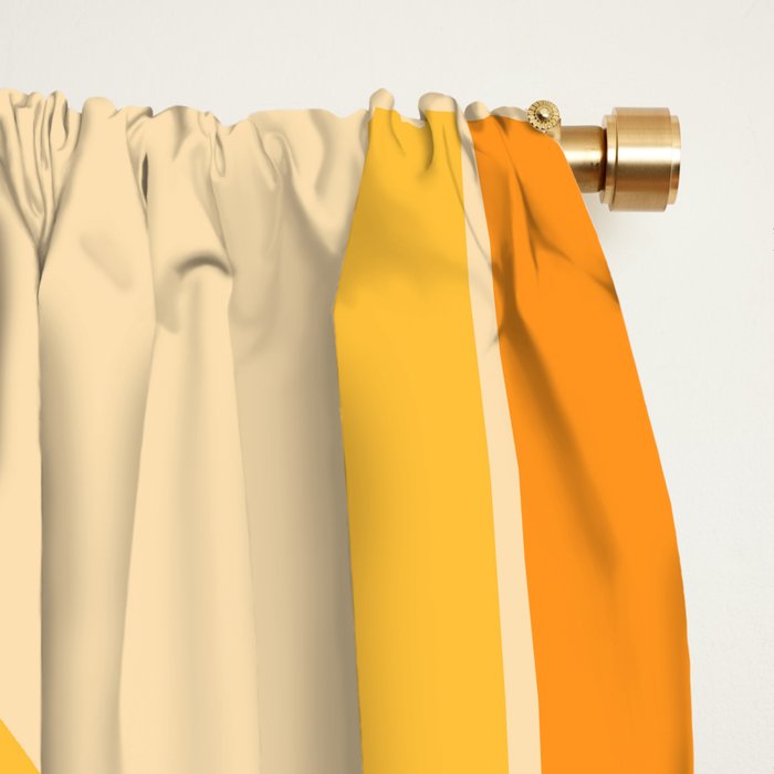 70s Retro Vintage Style Geometric Design 371 Autumn Window Curtain Gallery Image 2