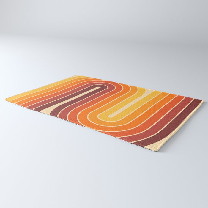 70s Retro Vintage Style Geometric Design 371 Autumn Rug Gallery Image 3