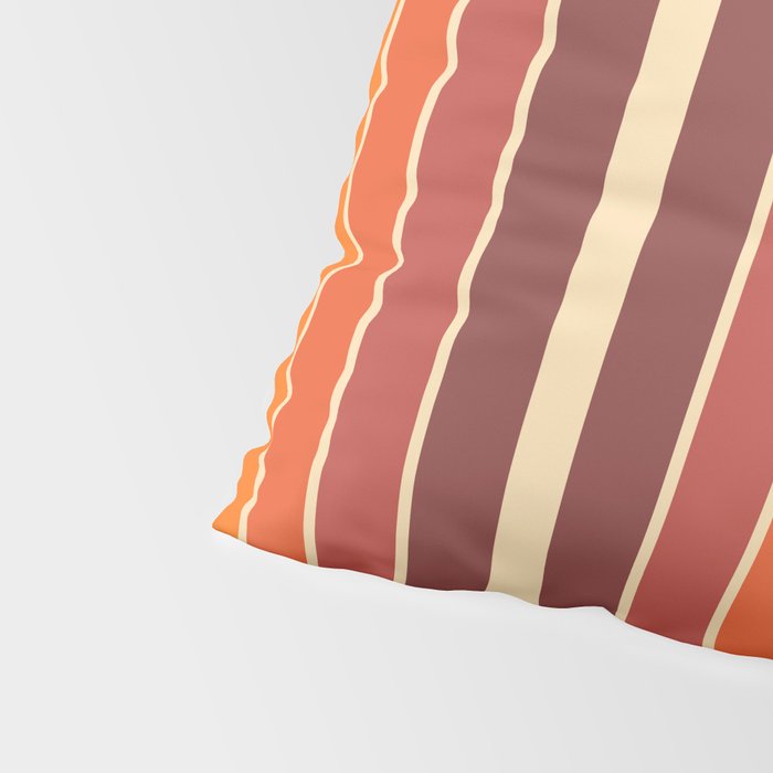 70s Retro Vintage Style Geometric Design 371 Autumn Pillow Sham Gallery Image 4