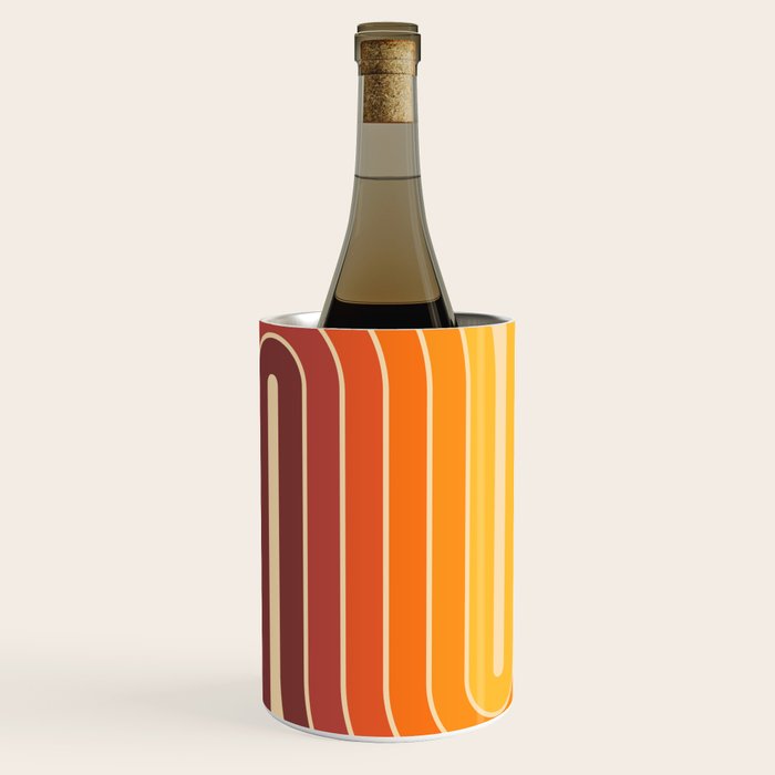 70s Retro Vintage Style Geometric Design 371 Autumn Wine Chiller Gallery Image 1