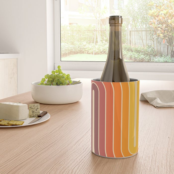 70s Retro Vintage Style Geometric Design 371 Autumn Wine Chiller Gallery Image 4