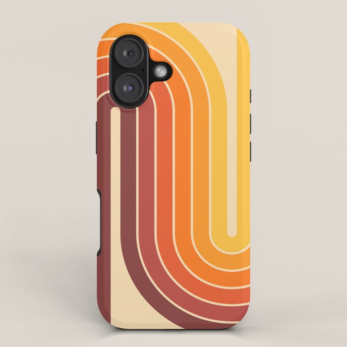 70s Retro Vintage Style Geometric Design 371 Autumn iPhone Case Gallery Image 1