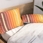 70s Retro Vintage Style Geometric Design 371 Autumn Pillow Sham Gallery Image 2