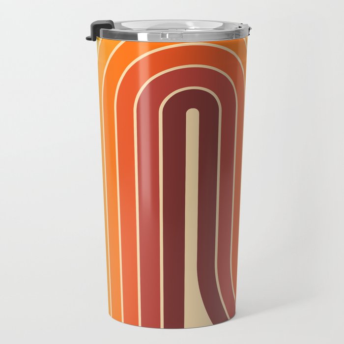 70s Retro Vintage Style Geometric Design 371 Autumn Travel Mug Gallery Image 3
