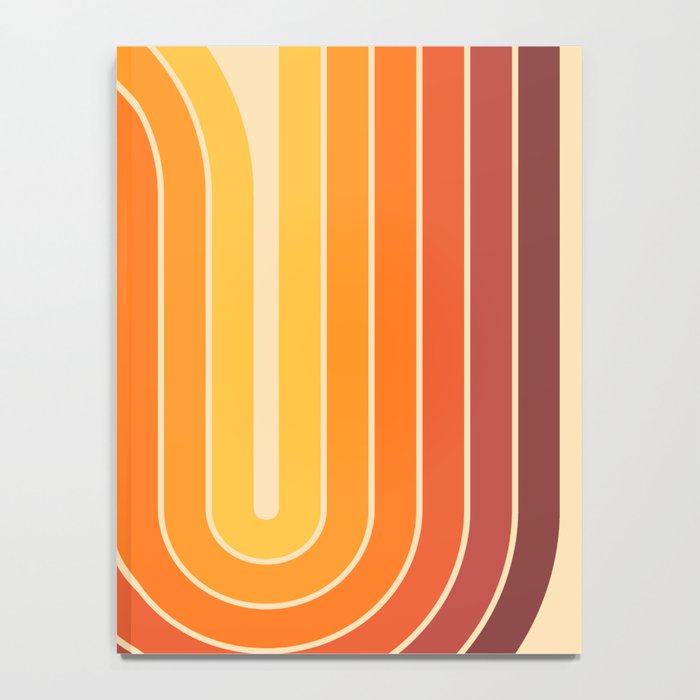 70s Retro Vintage Style Geometric Design 371 Autumn Notebook Gallery Image 4