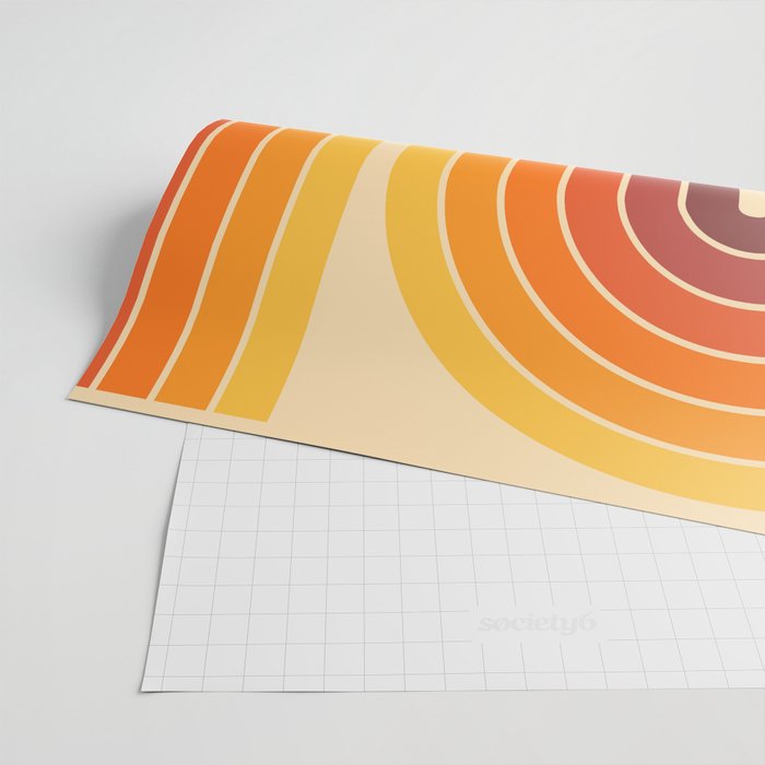 70s Retro Vintage Style Geometric Design 371 Autumn Wrapping Paper Gallery Image 2