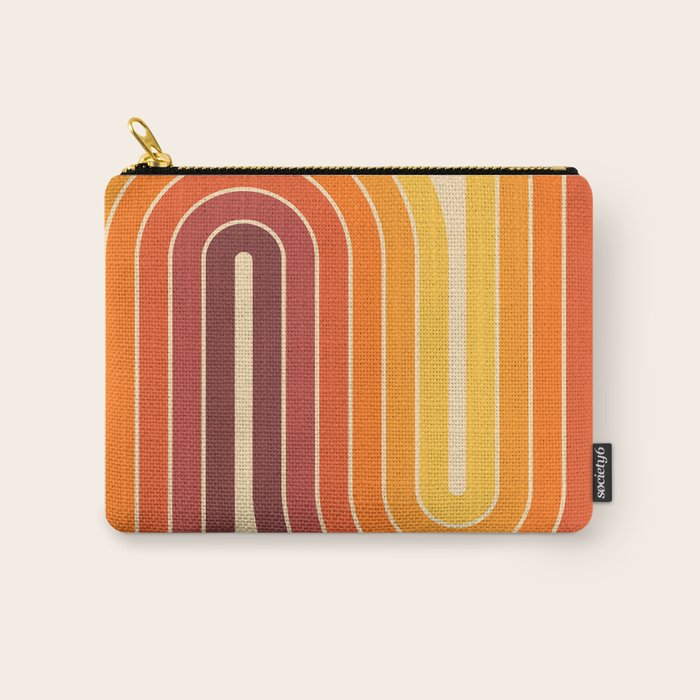 70s Retro Vintage Style Geometric Design 371 Autumn Carry All Pouch Gallery Image 1