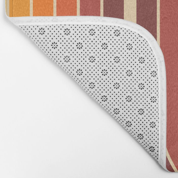 70s Retro Vintage Style Geometric Design 371 Autumn Bath Mat Gallery Image 2