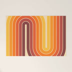 70s Retro Vintage Style Geometric Design 371 Autumn Welcome Mat Gallery Image 1