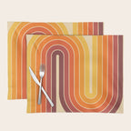70s Retro Vintage Style Geometric Design 371 Autumn Placemat Gallery Image 1