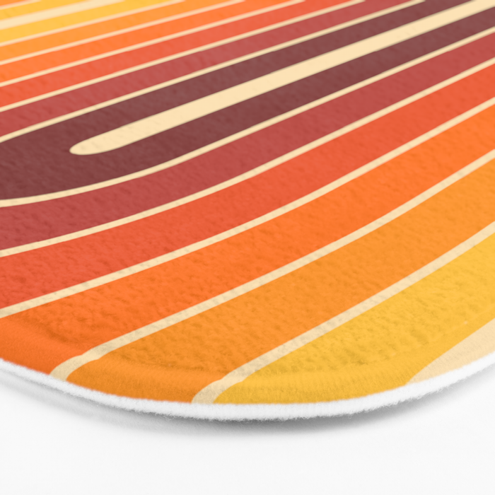 70s Retro Vintage Style Geometric Design 371 Autumn Bath Mat Gallery Image 3