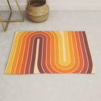 70s Retro Vintage Style Geometric Design 371 Autumn Rug Gallery Image 1